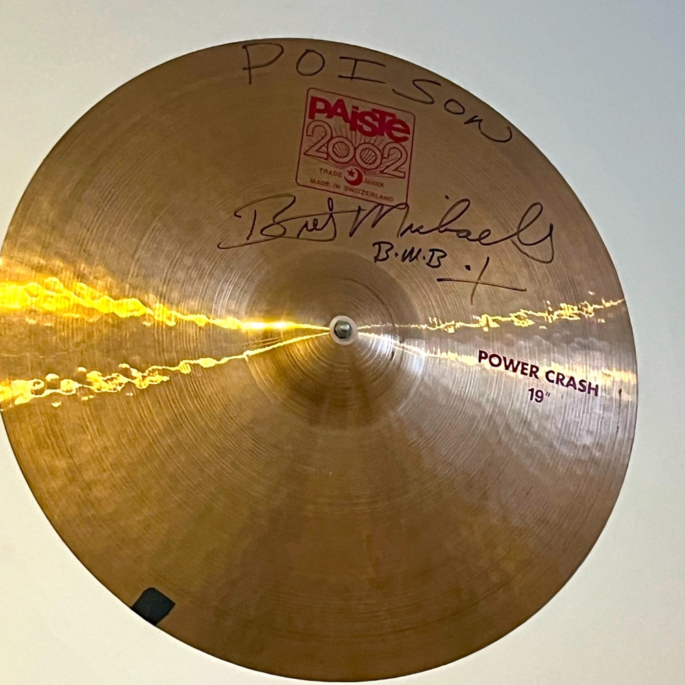Brett Michaels / Poison autographed Paiste drum cymbal